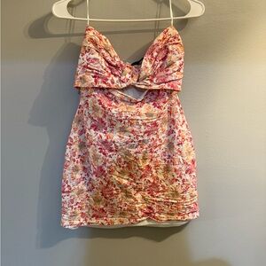 Floral Strapless Dress